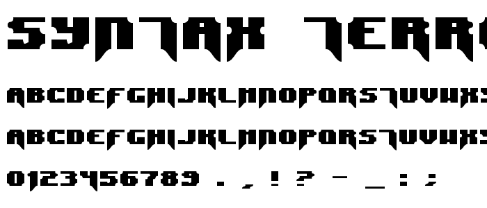 Syntax Terror font